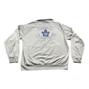 Toronto Maple Leaves Jacket Adult LARGE Gray Adidas Zip Up Hockey NHL Canada